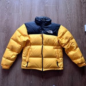 North Face Nuptse Yellow Bomber Puffer - Men’s Small
